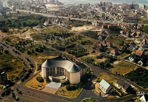 Belgium Koksijde - Coxyde aerial view Notre Dame des dunes