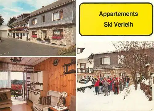 Postcard hotel restaurant appartements Ski Verleih
