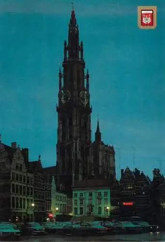 Belgium Antwerpen Grand square and cathedral