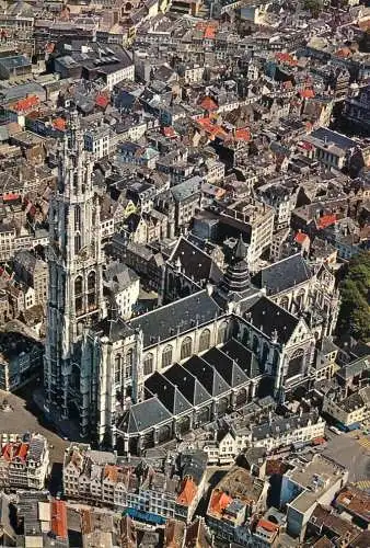 Belgium Antwerpen aerial view Notre Dame cathedral
