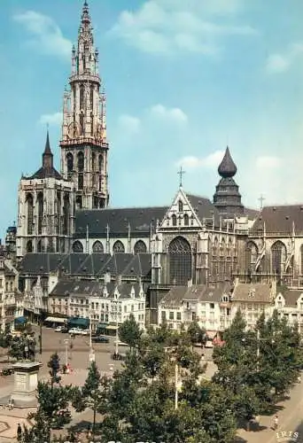 Belgium Antwerpen statue of P.P. Rubens cathedral