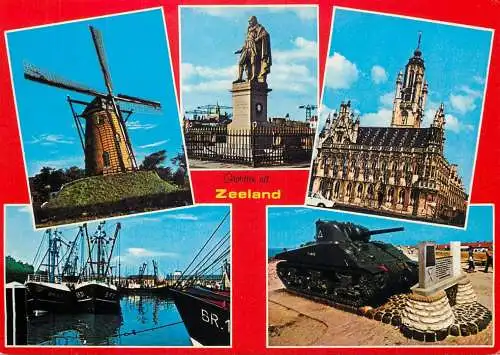 Netherlands Zeeland windmill statue castle M4 Sherman tank