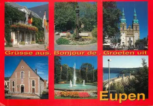 Eupen multi views postcard