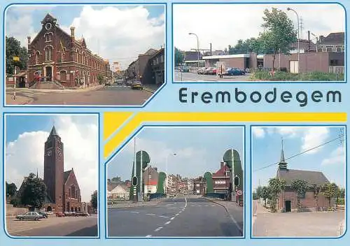 Erembodegem multi views postcard