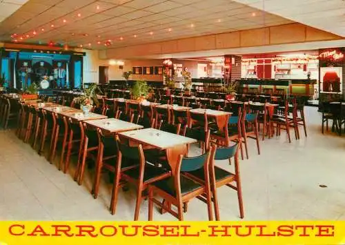 Postcard hotel restaurant carrousel Hulste Brugge