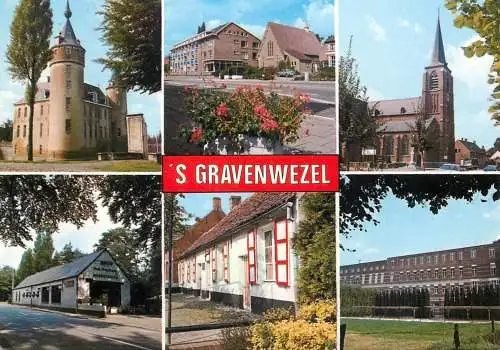`s Gravenwezel multi views postcard
