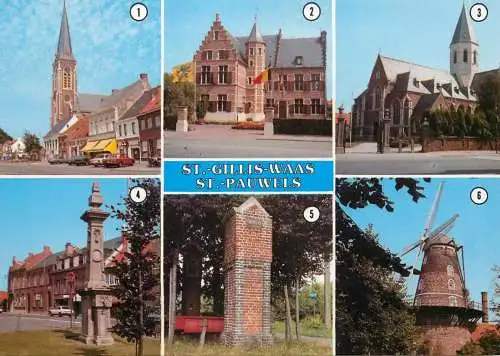 Sint-Gillis-Waas multi views postcard