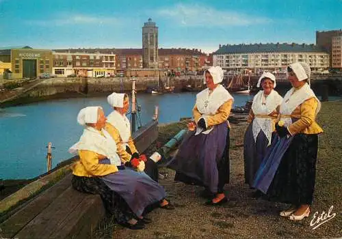 France Dunkerque Bazennes traditional costume in harbour