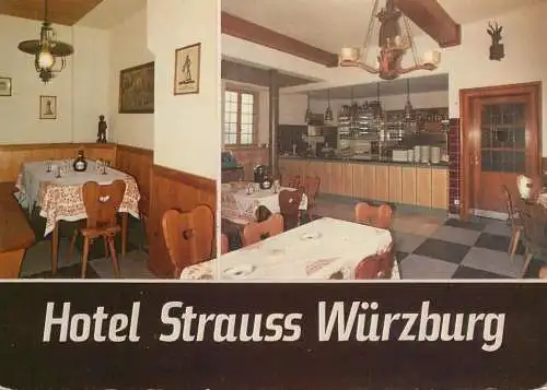 Postcard hotel restaurants Strauss Wurzburg