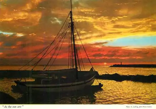 Ireland sailing boat sunset view at sea