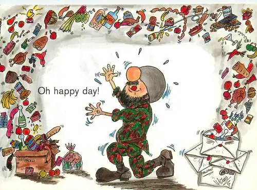 Oh happy day funny caricature illustration humour