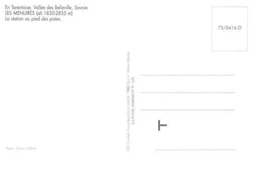Postcard France les Menuires sunbathing