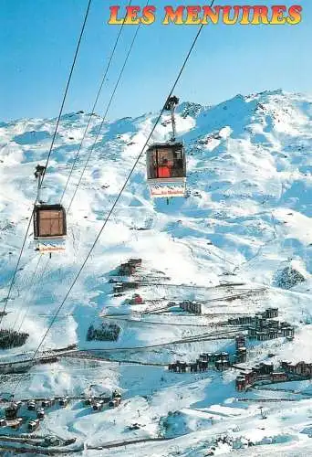 Postcard France les Menuires telecabine