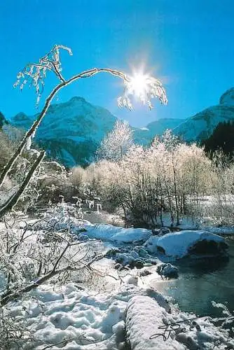 Postcard France le Mont Blanc Cristal winter creek