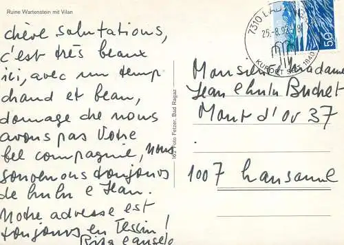 Switzerland Ruine Wartenstein mit Vilan