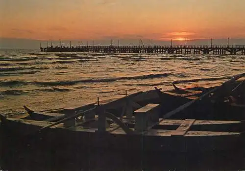 Postcard Italy Marina di Massa beach pier sunset
