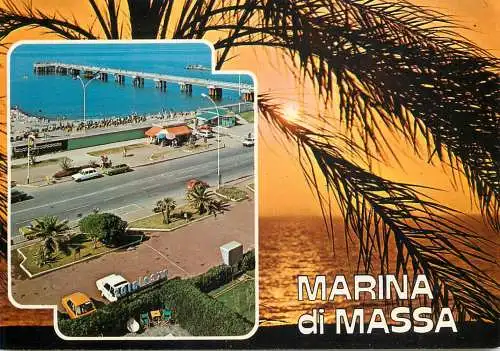 Postcard Italy Marina di Massa beach pier