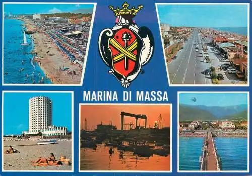 Postcard Italy Marina di Massa beach pier