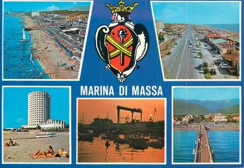 Postcard Italy Marina di Massa beach pier