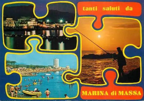Postcard Italy Marina di Massa scenes