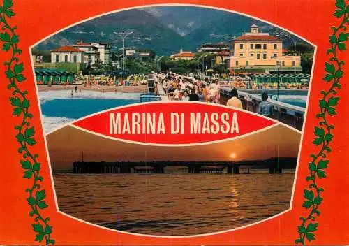 Postcard Italy Marina di Massa pier