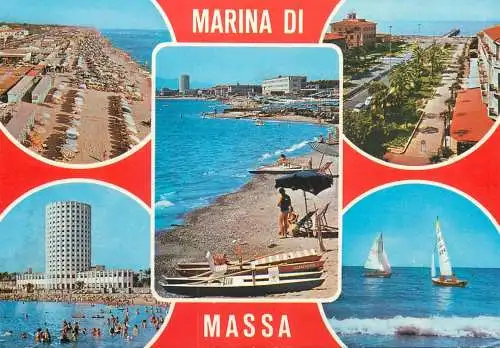 Postcard Italy Marina di Massa sailing vessel