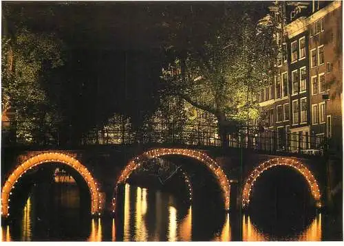 Netherlands Amsterdam bridge night