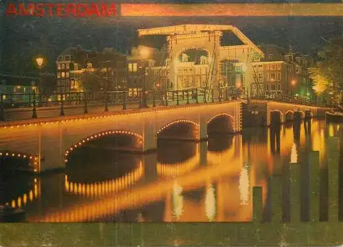 Netherlands Amsterdam bridge night
