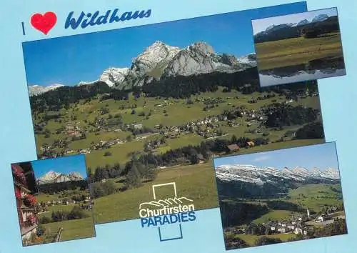 Switzerland Wildhaus im Obertoggenburg mit Churfirsten und Schonenbodensee multi view