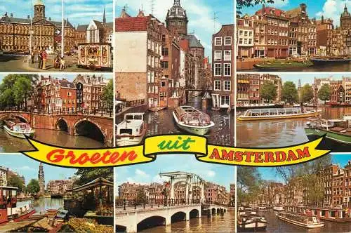 Netherlands Amsterdam chanel barge bridge