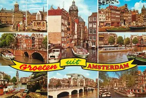 Netherlands Amsterdam chanel barge bridge