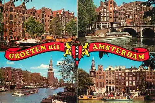 Netherlands Amsterdam chanel barge bridge