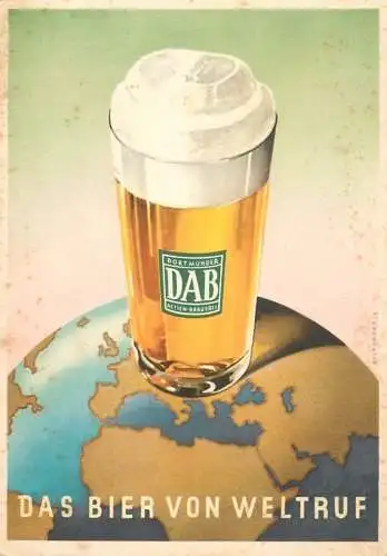 Bierstadt Dortmund DAB beer ad. Postkarte