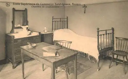 Anvers ecole de Commerce Saint-Ignace chambre de pensionnaire