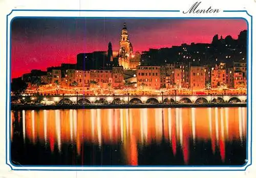 France Menton night view