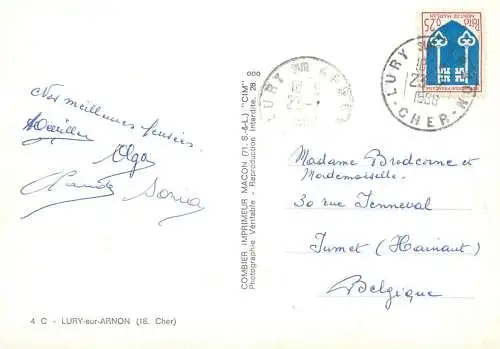 Lury sur Arnon cpsm