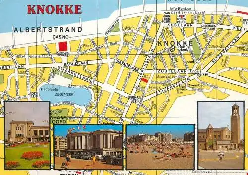 Belgium Knokke map beach tower