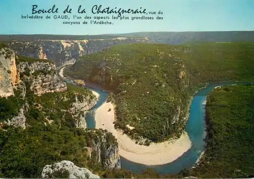 France Gorges de l'Ardeche, boucle de la Chataigneraie vue aerienne