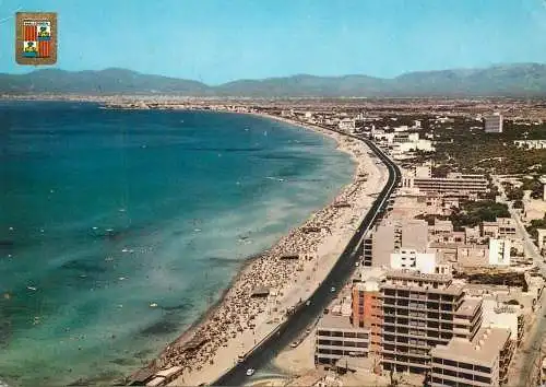 Spain Mallorca El Arenal beach aerial view