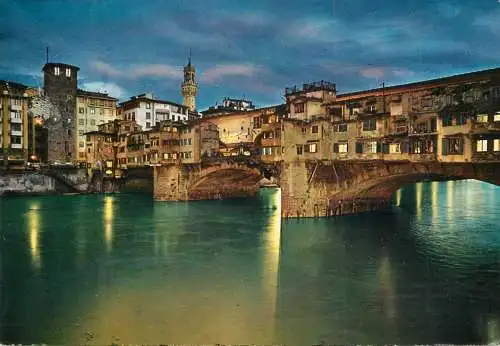 Italy Firenze Ponte Vecchio notturno