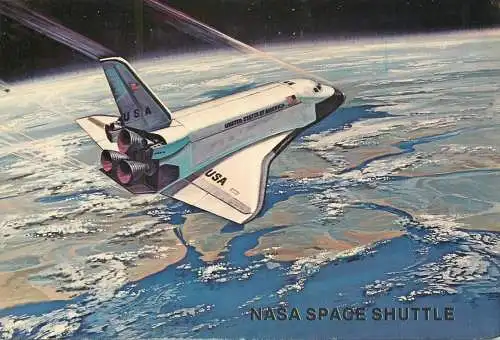 NASA space shuttle entering Earth's atmosphere