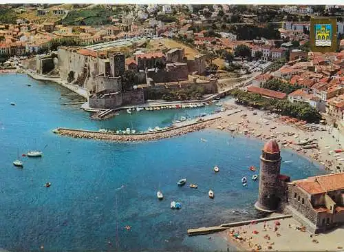 France Collioure (Pyrenees Orientales) Le Clocher & le Chateau Royal vue aerienne
