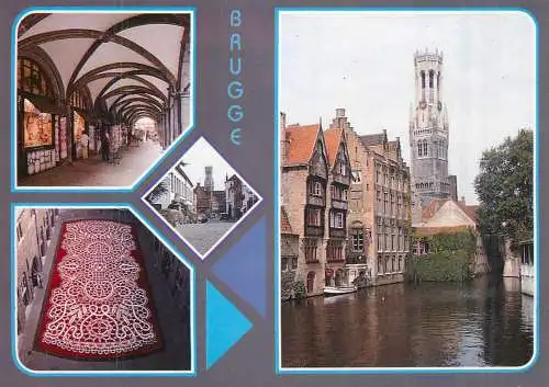 Belgium Brugge chanel boat clocktower
