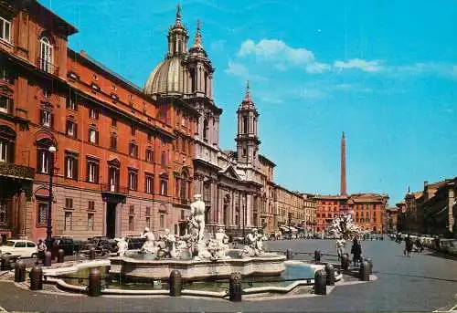 Postcard Italy Rome Navona square