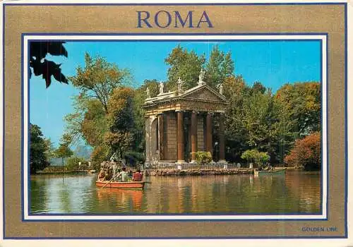 Postcard Italy Rome Villa Borghese the little lake