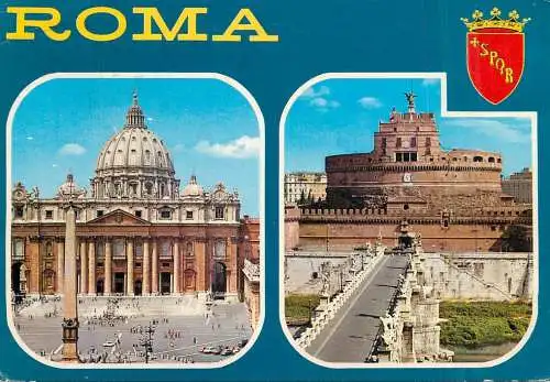 Postcard Italy Rome souvenir SPQR