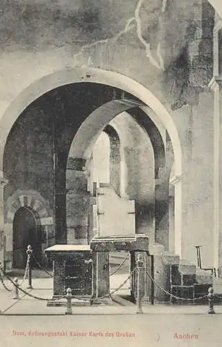 Postcard Germany Aachen dom Kronungsstuhl Kaiser Karls des Grossen
