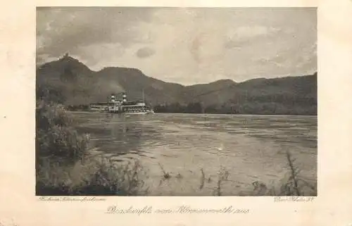 Postcard Germany Drachenfels von Nonnennverth paddle steamer