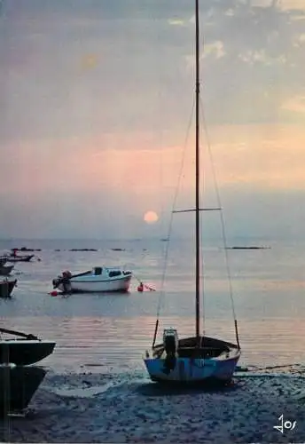 Germany Butjadingen littoral sunrise view & boats