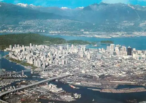 Canada Vancouver BC aerial view of downtown